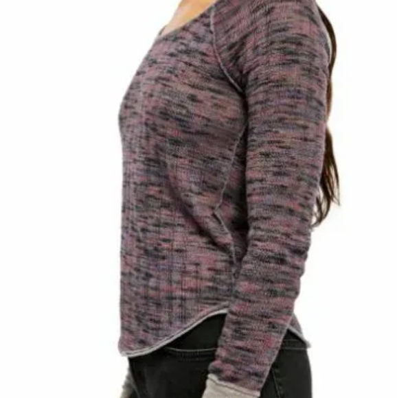 FREE PEOPLE WE THE FREE NWT Spaced Out Scoop Neck Long Sleeve Knit Shirt - Picture 2 of 14